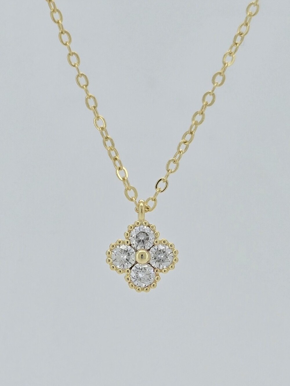14k Gold-Filled 0.4tcw Moissanite Clover Pendant Necklace